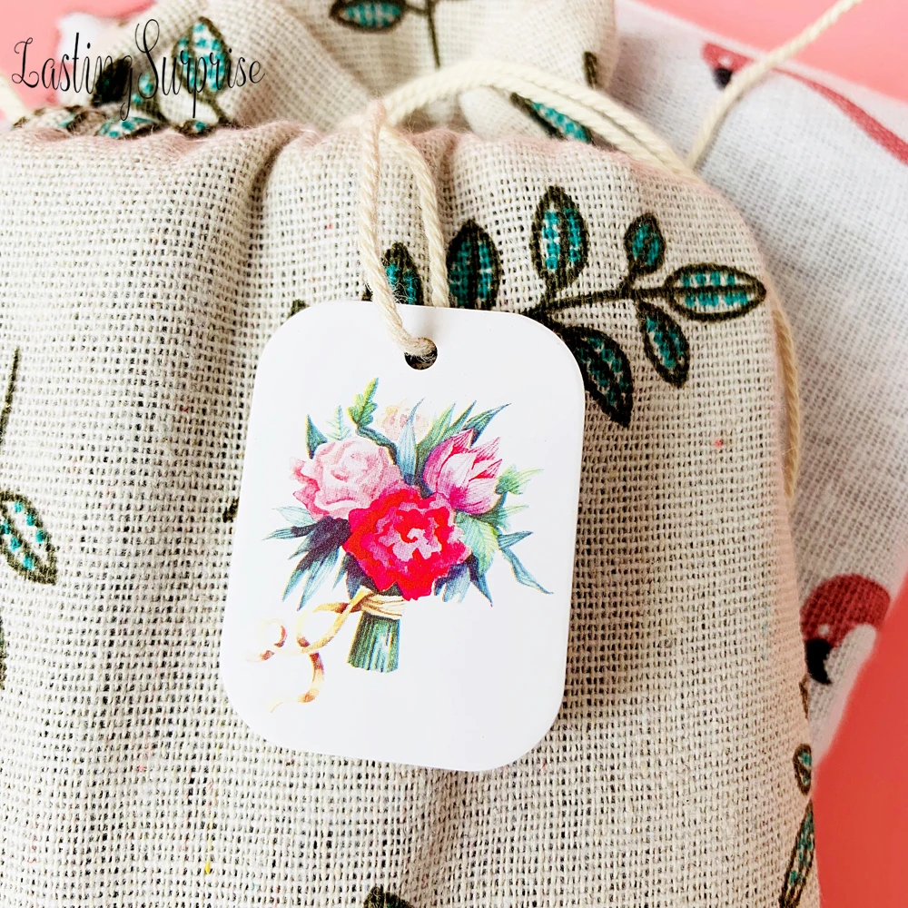 50 шт. цветочные бумажные бирки вечерние белые подарочные Подарочная коробка