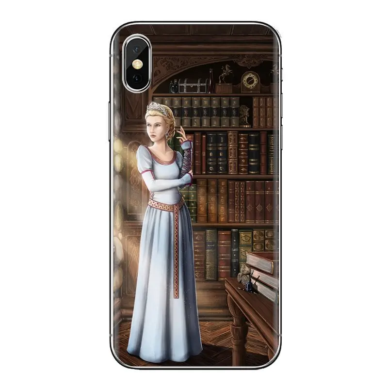 For iPod Touch Apple iPhone 4 4S 5 5S SE 5C 6 6S 7 8 X XR XS Plus MAX Library fantasy art books Soft Transparent Cases Cover |