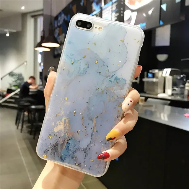 AC7806 Lovebay чехол для телефона для iPhone 11, 6, 6 S, 7, 8 Plus, X, XR, XS, Max, роскошный блестящий Мягкий ТПУ с золотой фольгой и мрамором для iPhone 11 Pro Max - Цвет: AC7806