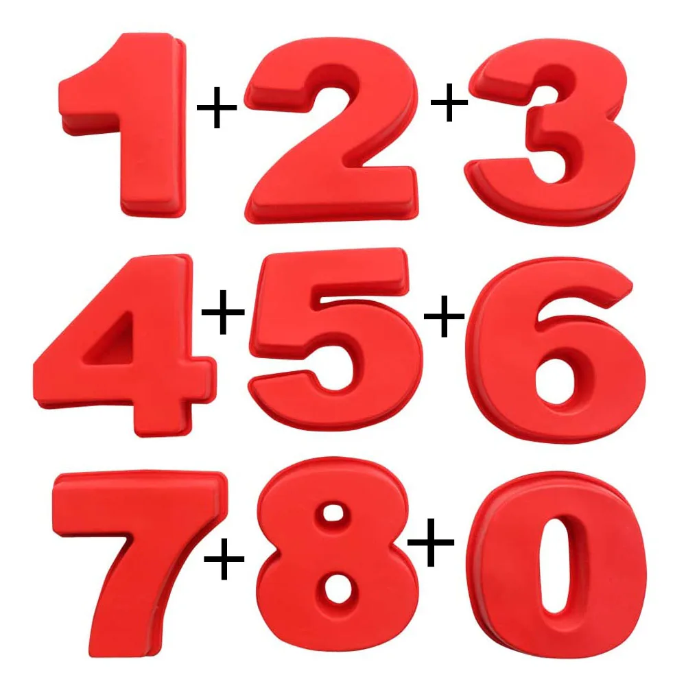 Набор из 9/10 3D силиконовый номер торта Формы для выпечки лоток Свадебные