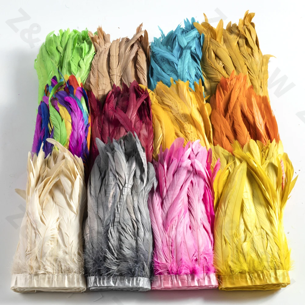 Натуральный пурпурный хвост петуха 8 14 дюймов 2 метра ткани края сделай сам для