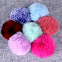 new 1pc diy pompom balls faux fox fur key pendant for needlework and handicrafts phone charm pom poms for hats crafts materials