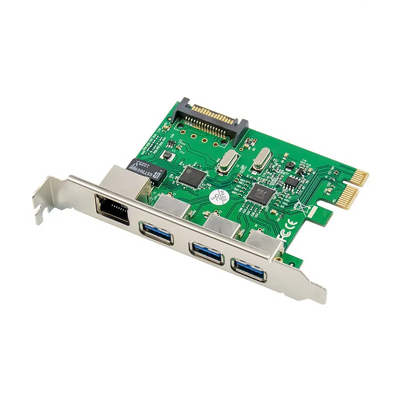 Добавить на карту Riser 3 порта Usb3.0 5 Гбит/с 1Potr RJ45 Lan адаптер чип через VL805 + ASIX AX88179