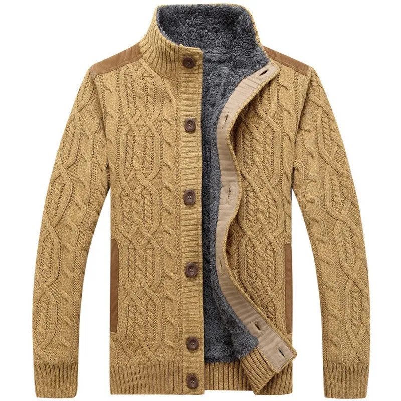 Мужская одежда свитер зимнее вязаное пальто мужской кардиган толстые флисовые