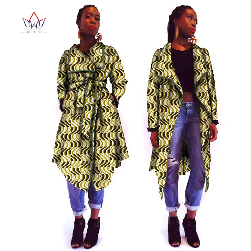 

2020 Outerwear New Summer African Trench Coat For Women Plus Size Dashiki Africa Traditional Clothing Casual Cotton 6xl WY927