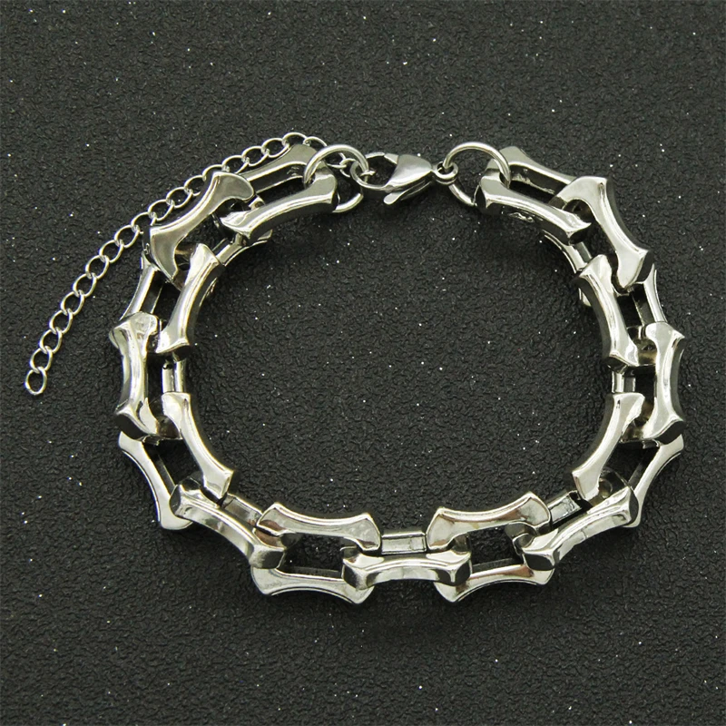 

ins wind motorcycle men's keel stitching thick bracelet tide brand exaggerated punk fashion bracelet wholesale