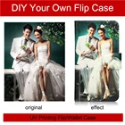 Чехол-бумажник с УФ-печатью для iPhone 13 12 mini 11 Pro Max X XR XS 6 7 8 Plus