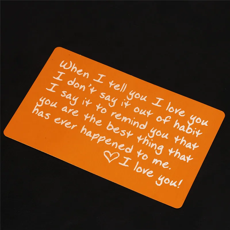 Мини Love Note подарки бойфренда Выгравированные вставки бумажника Перманентная