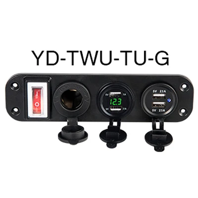 YD-TWU-TU-KG-G 12 В usb зарядное устройство Лодка 12 В USB Автомобильное зарядное устройство 12 в панель Быстрый телефон usb Автомобильное зарядное устройство с вкл/выкл 5 в 4.2A разъем прикуривателя автомобиля - Название цвета: YD-TWU-TU-KG-G
