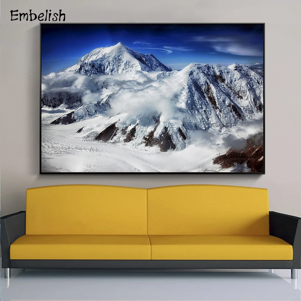 

1 Pieces Hot Selling Snow Mountains Landscape Wall Art Pictures For Living Room Modern Home Decor Posters HD Canvas Oil Painting