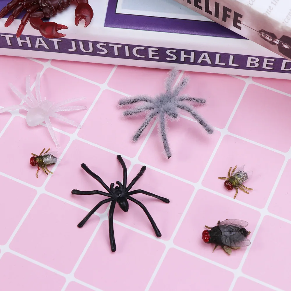 44 шт. имитация пластиковых жуков поддельные пауки Скорпион мухи летучая мышь для