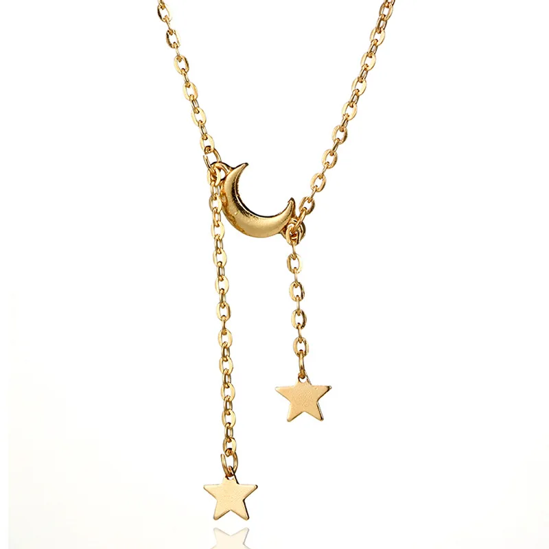 

TY400 женщина Луна Мода Ожерелье Личность простая подвесная пятиконечная звезда, ожерелье для женщин