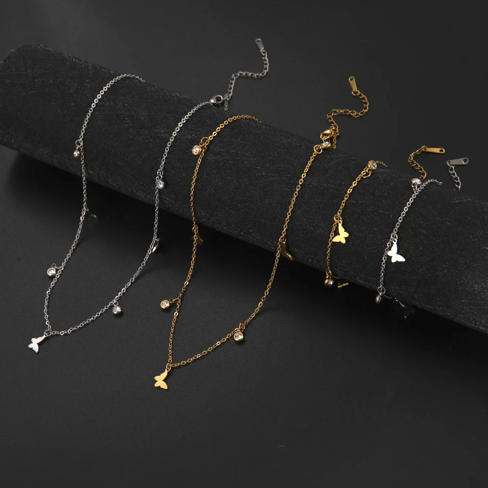 

Lucktune Butterfly Tree Love Cross Pendant Necklaces Women Korean Fashion Star Moon Choker Necklace Stainless Steel Jewelry Sets