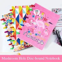 a5 b6 mushroom hole disc bound notebook disc rings binder planner refillable notebooks school office stationery 80 sheets