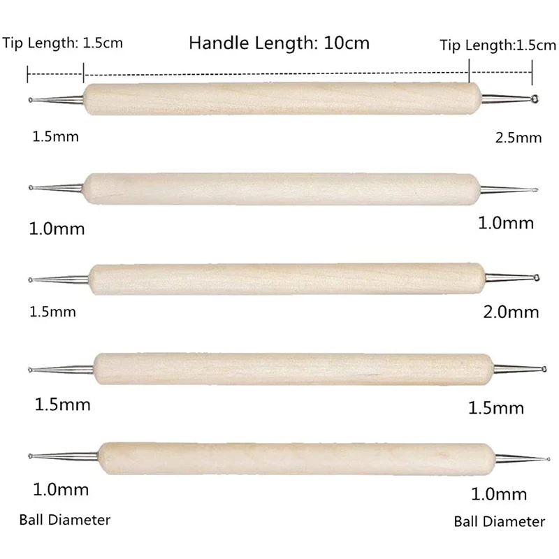 

5Pcs/Set Dotting Pen Nails Art Tools Feather Graffiti For Art Nail Markers Dot Painting Tools Nail Accessory Tool Beauty