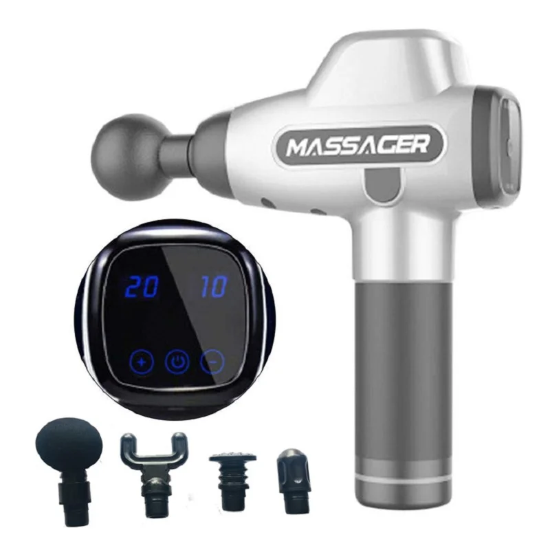 

Хорошее качество массаж мышц пистолет Спорт терапия массажер для тела релаксации боли для похудения Формирование Массажер 4 головки с сумк...