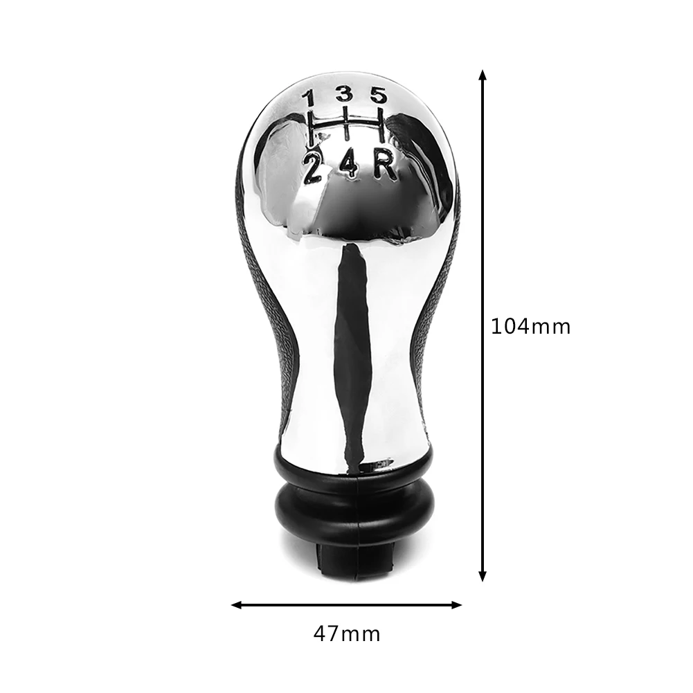 

5 Speed Manual Car Gear Stick Shift Knob Head Leather Shifter For Ci-troen C5 01-08 Xsara Picasso1999-2008 Chrome Car Accessory