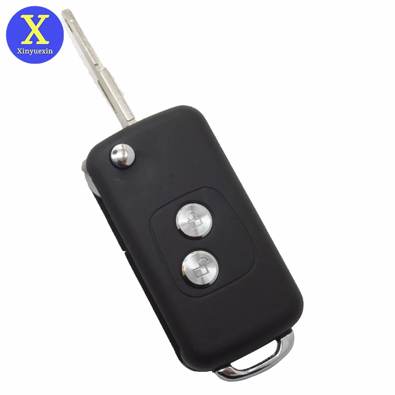 Xinyuexin Modified Flip Key Shell for Peugeot 106 107 307CC 206 207 306 406 BOXER EXPERT 2Button Remote Keys Fob Car Accessories