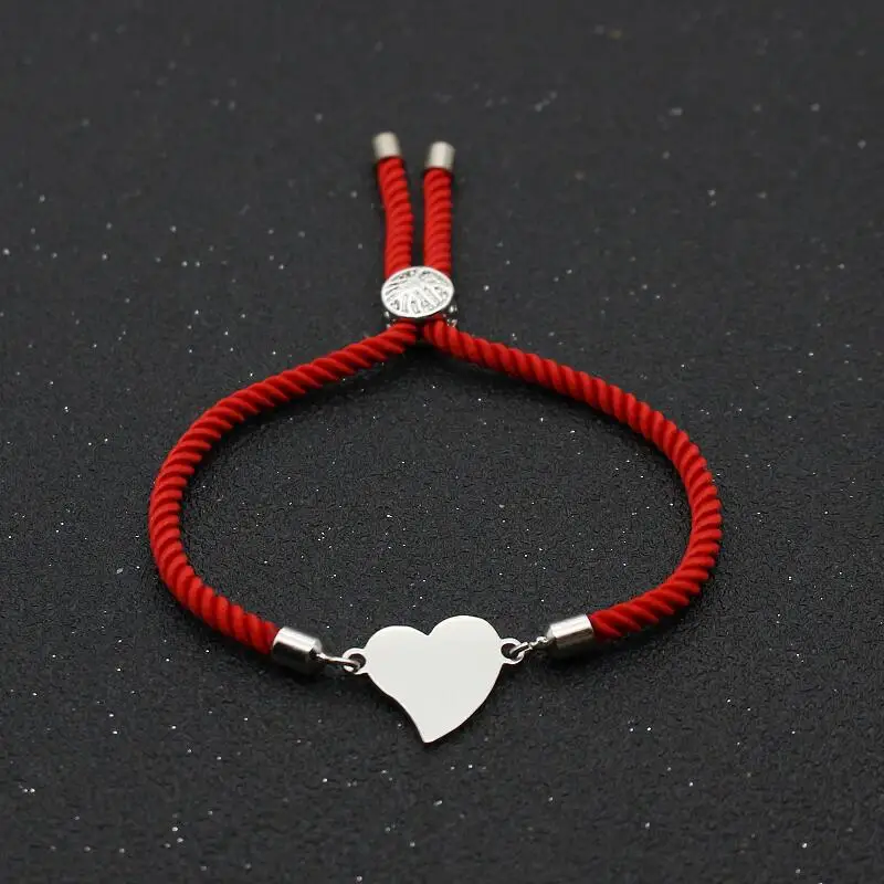 Милый медвежонок нержавеющая сталь серебряный цвет любящее сердце браслет Лаки