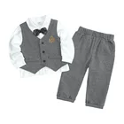 Наряды для маленьких мальчиков, хлопковая одежда для маленьких мальчиков, Детский костюм, брюки, детвечерние праздничные официальные Модные трикотажные костюмы, Топы И Футболки для новорожденных