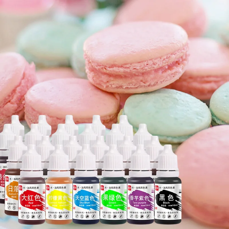 

6 Pcs Set 10ml Natural Ink Food Coloring Cake Pastry Cookies DIY Craft Pigment for Cake Decoration Tool Frosting Icing Fond