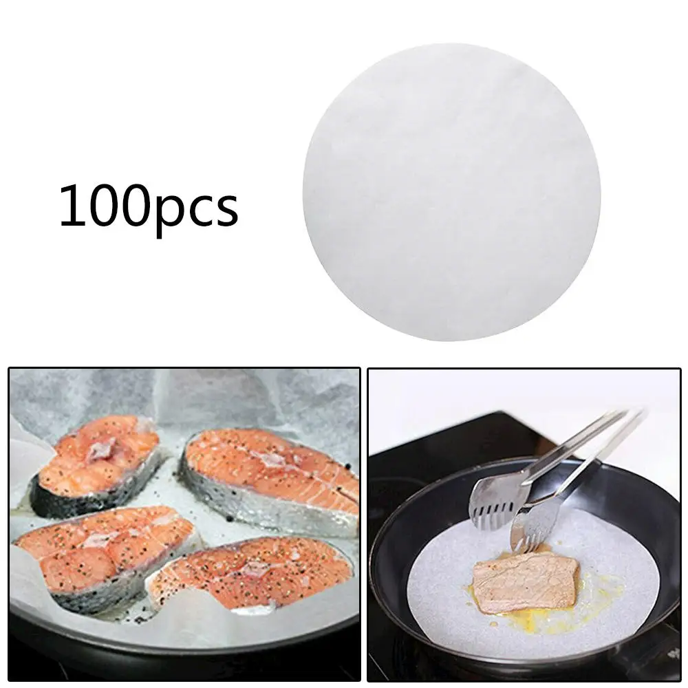 100 упаковок Круглый пергаментный лист для выпечки предварительно вырезанные