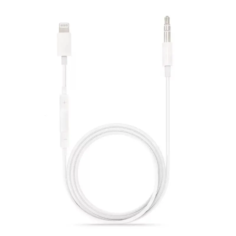 Регулятор громкости с адаптером Aux для 8-контактный Lightning/HDMI 3,5 мм на обоих концах для подключения внешних устройств к автомагнитоле для 6s 7 8 plus X Xs Xr Max, подключаемый к наушникам, Динамик - Цвет: Белый