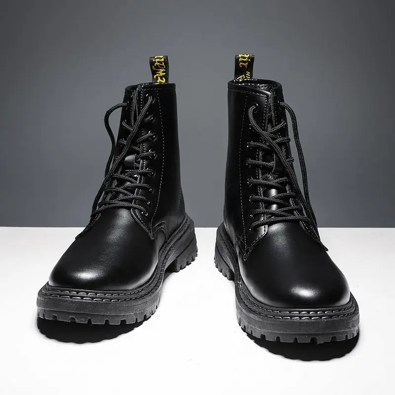 

Осенние мужские Ботинки Martin, британский локомотив, красивые трендовые ботинки Joker для инструментов, черные кожаные мужские ботинки с высоки...