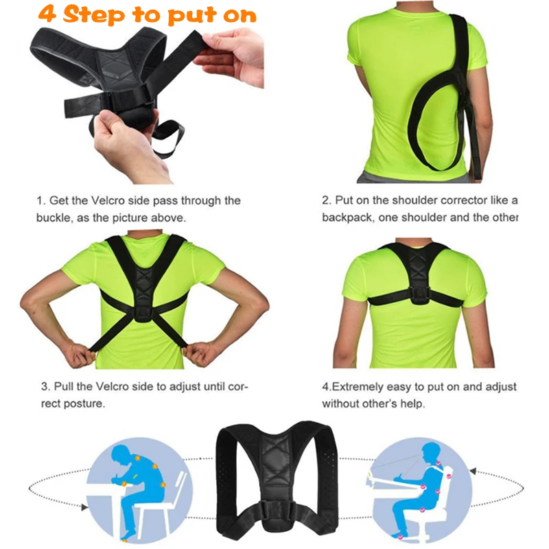 

Medical Adjustable Clavicle Posture Corrector Men Woemen Upper Back Brace Shoulder Lumbar Support Belt Corset Posture Correction