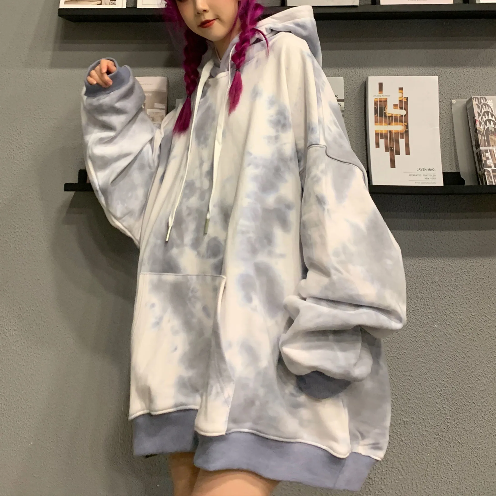 

Tie dye Hoodies for Women oversized Sweatshirts Female Autumn 2020 Loose Cotton Long Sleeve Women Clothes Plus size Casual Tops