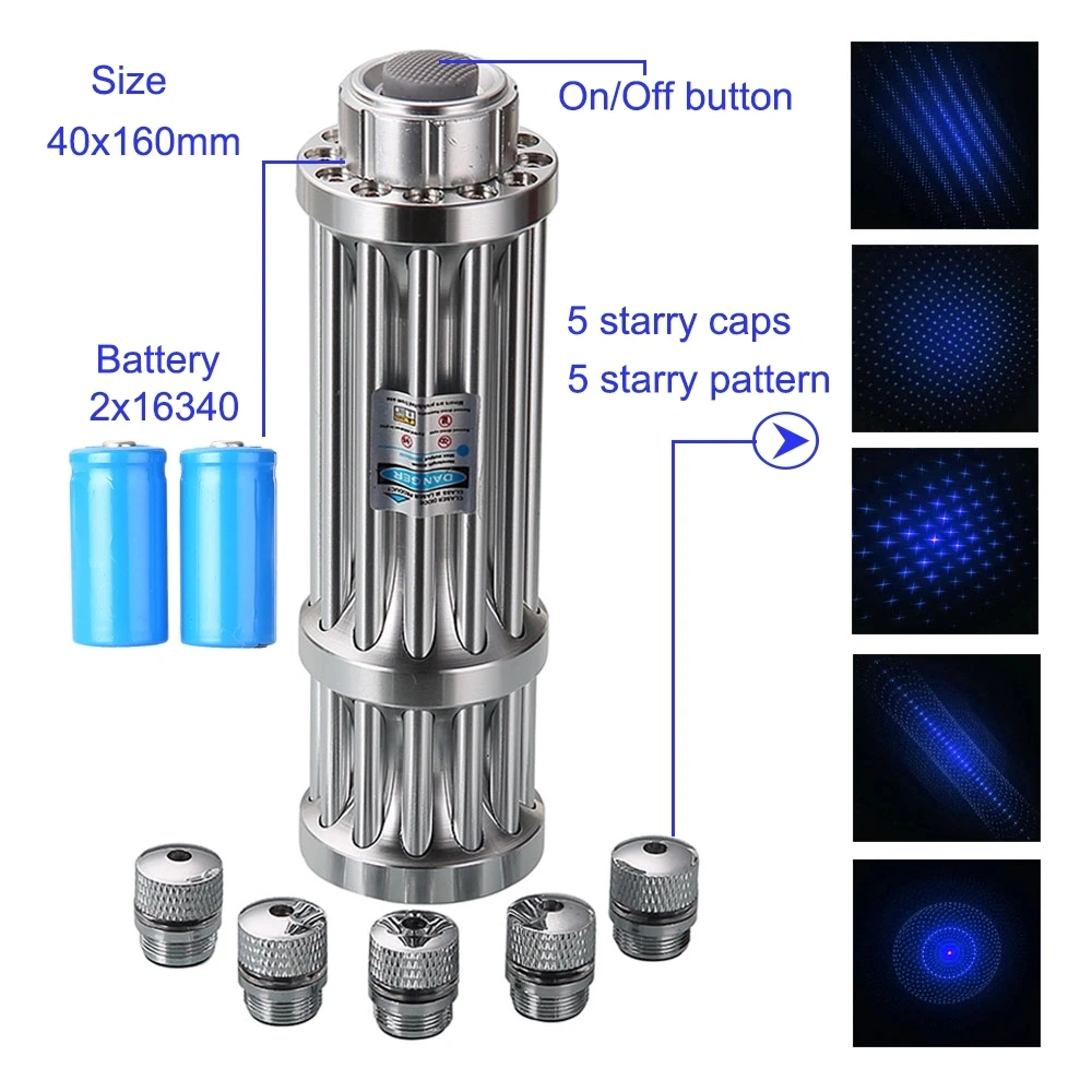 Синяя лазерная указка мощный Лазерный фонарь мощностью 2 Вт видимый