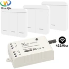 Wenqia умный дом Беспроводной переключатель светильник дистанционного Управление RF433MHz AC 110V220V 10A реле прерыватель 86 стены Панель вклвыкл лампа