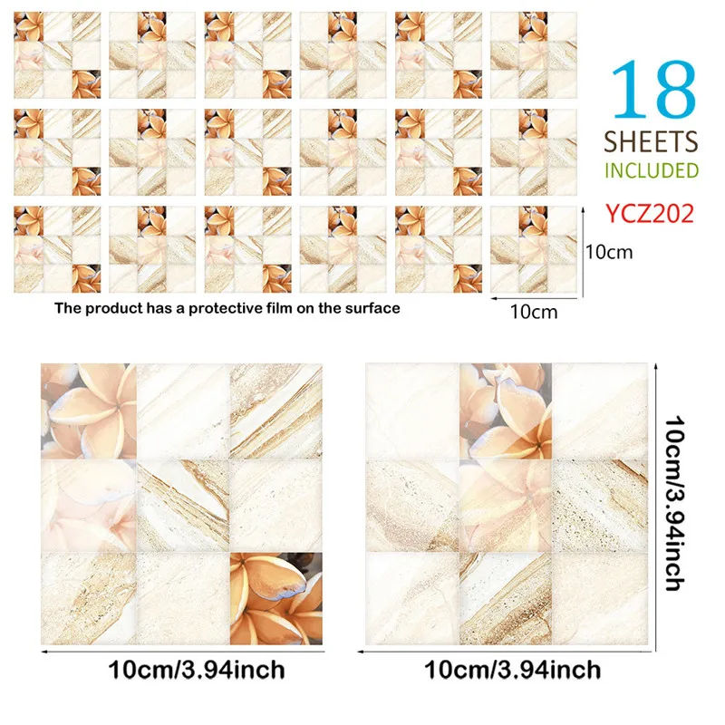 Диагональная настенная наклейка 18 шт./компл. 10x10 см для пола стола украшения шкафа