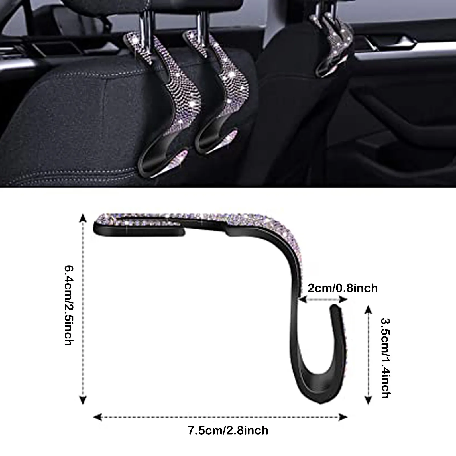 

4pcs Car Headrest Hook Car Seat Back Hanger For Handbag Grocery Organizer Auto Fastener Clips Interior Accessories Drilling Hook