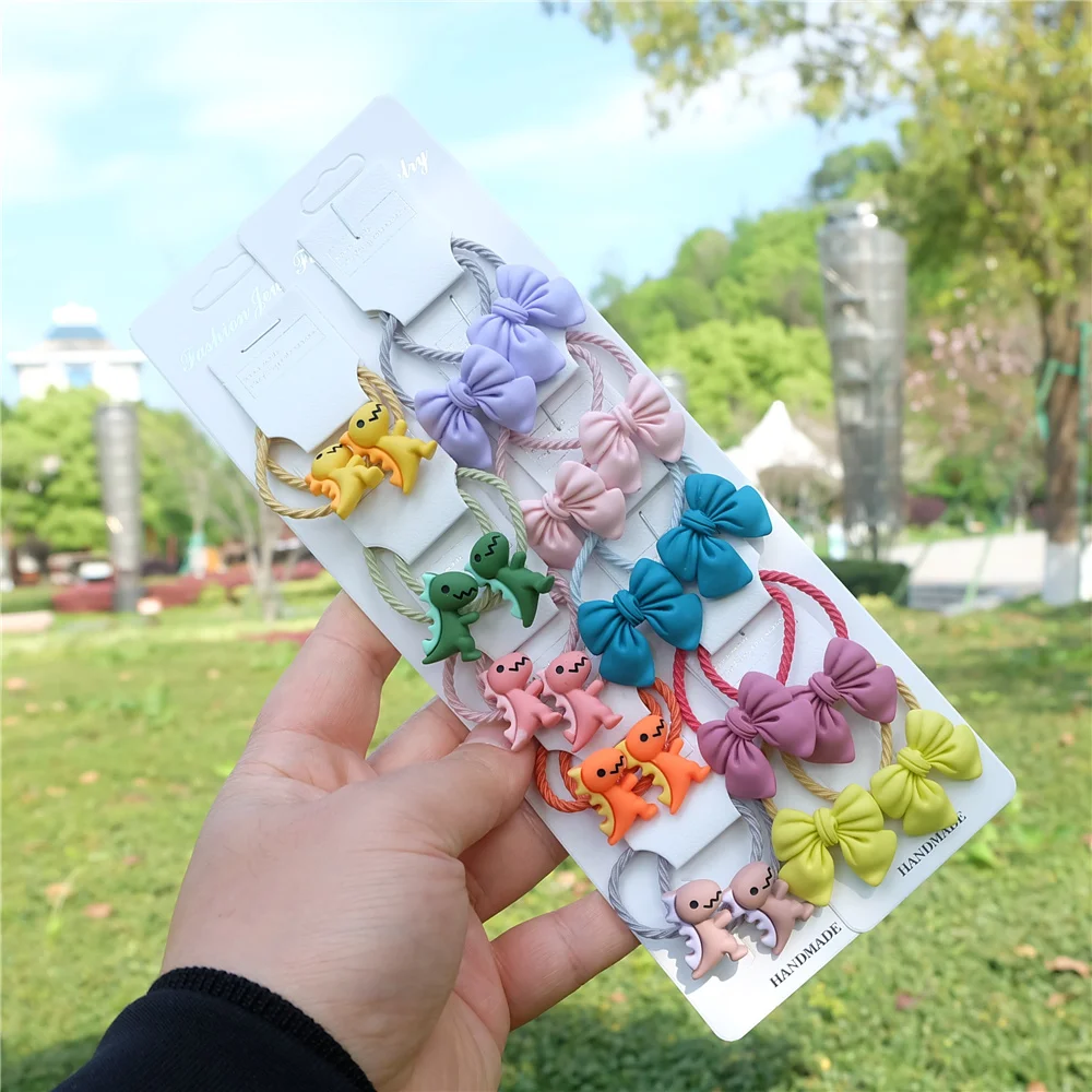 10 шт./компл. дети мультфильм животных резинки для волос фрукты резинка с принтом в