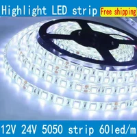 highlight 5m led strip 5050 60ledm dc12v flexible led light strip rgb warm cool white led red green blue yellow light