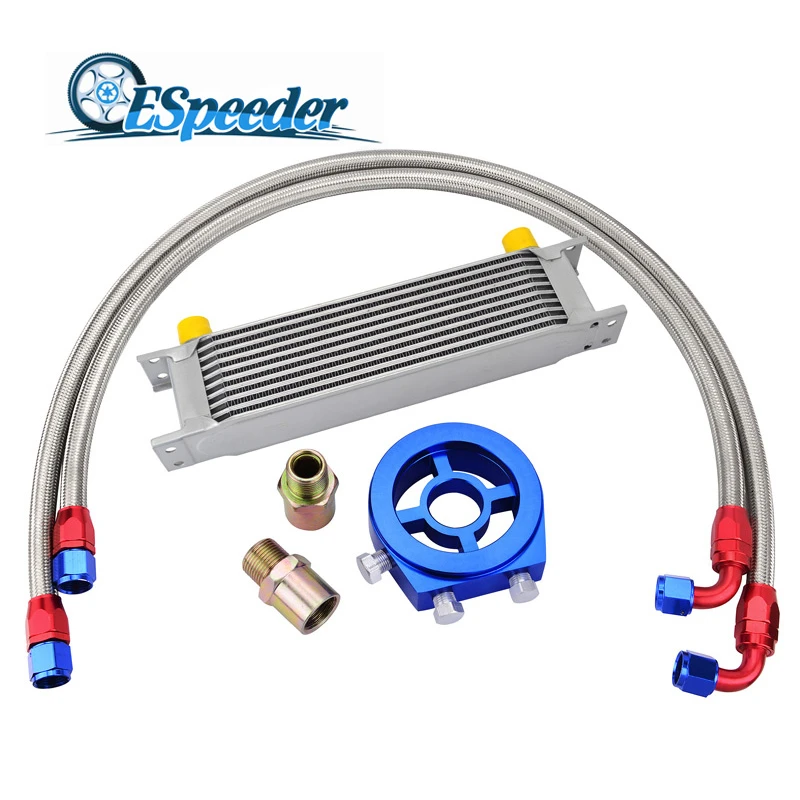 Универсальный Масляный радиатор трансмиссии двигателя 10 рядов + комплект для