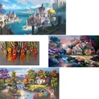 Художественная 3d-вышивка, пейзаж, пейзаж для дома, ручная работа, алмазы, инкрустированный алмазами