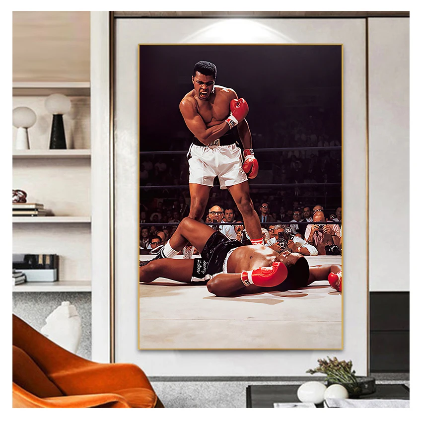 

Famous Boxer Inspirational Poster Wall Art Print Pictures For Living Room Home Decor Classic Muhammad Ali Canvas Painting