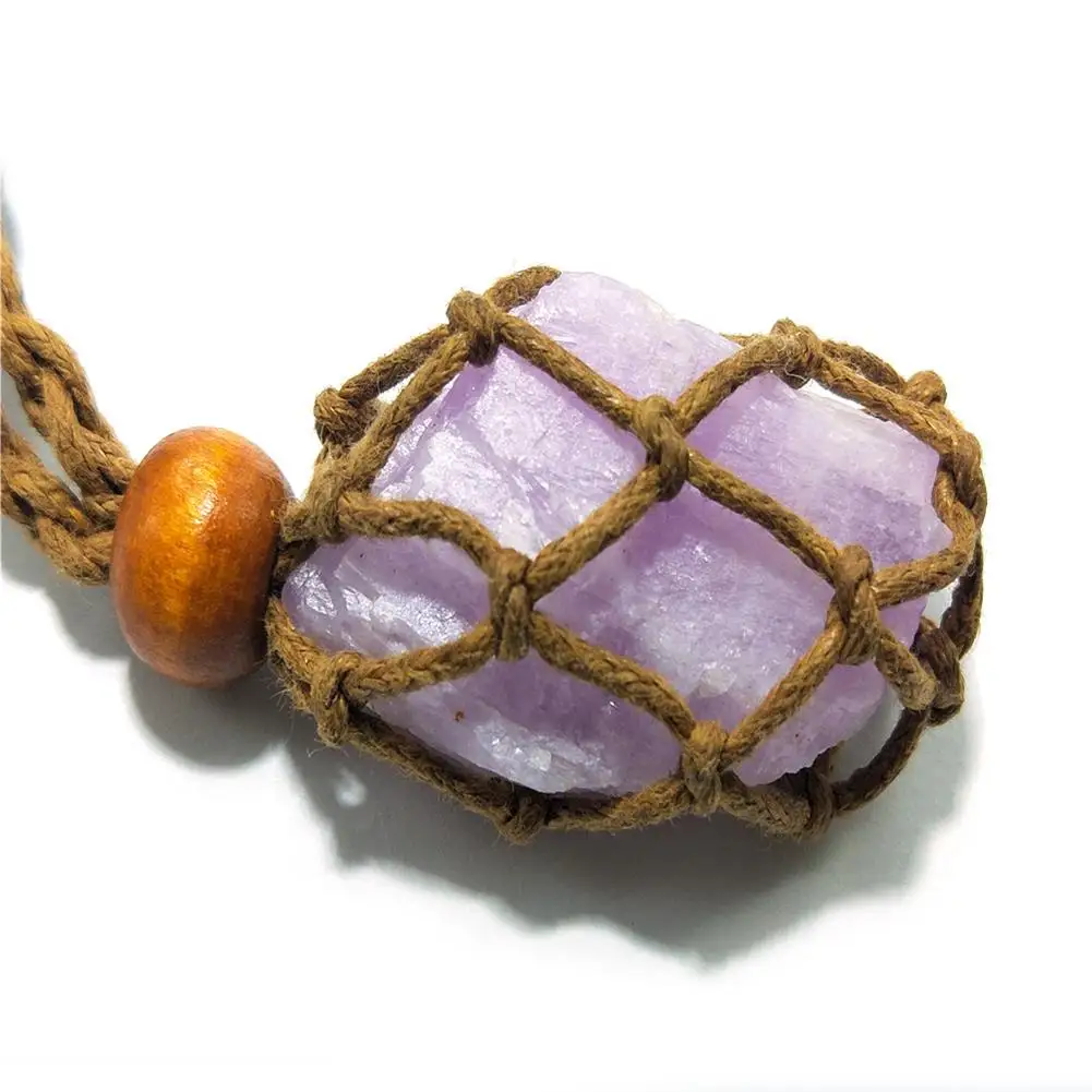 Кулон из натурального кунцита натуральные лечебные камни колье ручной работы