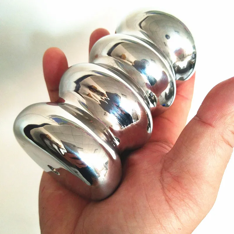 Волнистые из нержавеющей стали пальмовые силы анальный тренажер расширитель