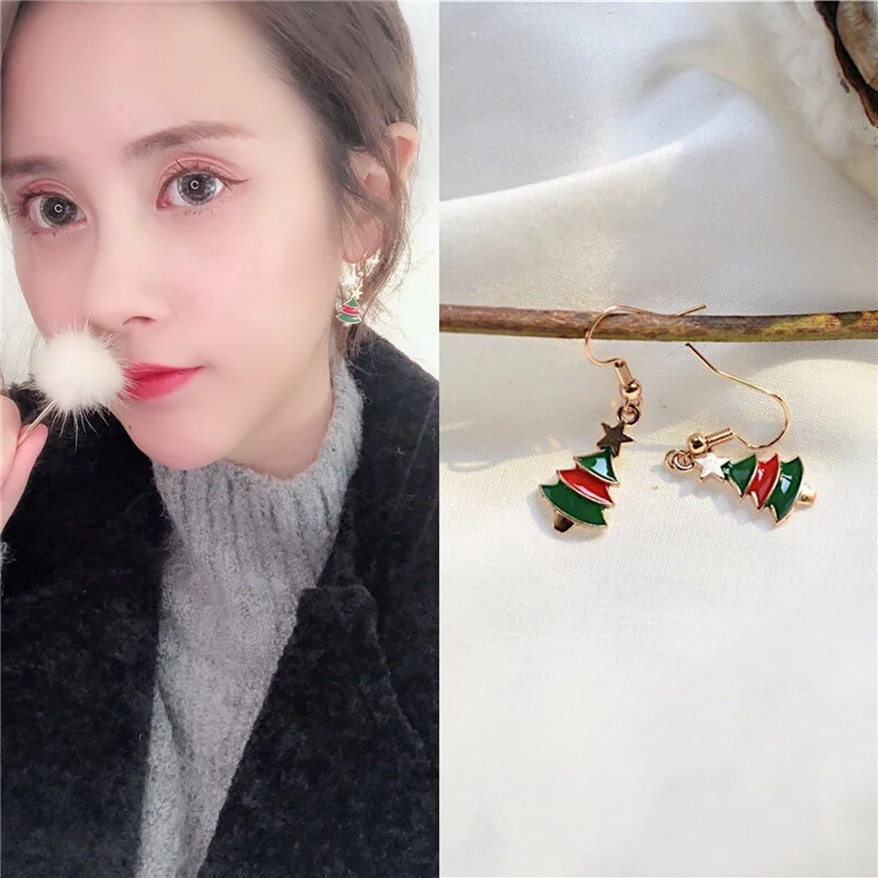 1 пара милые рождественские подарки для девушек милый олень Санта Клаус серьги