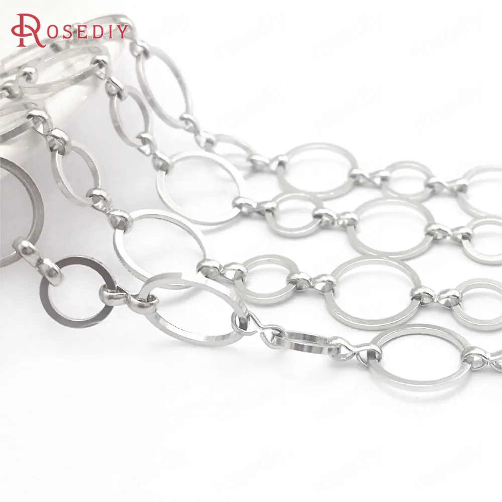 

(21498)1 Meter 12MM+8MM Round Closed Rings Link Chains Brass Chains Handmade Necklace Chains Diy Findings Accessories Wholesale