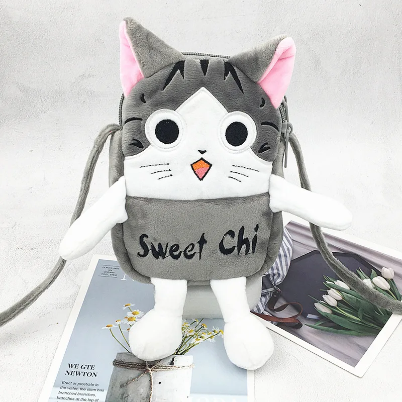 

New Children's Coin Purse Plush Backpack One Shoulder Crossbody Girls' Card Holder Anime Cartoon Mini Cute Phone Bag Women's Bag