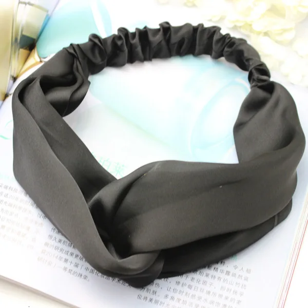 

Women Elastic Spring Autumn Hot Sale Headband Solid Vintage Cross Knot Elastic Hair Bands Soft Girls Hairband Hair Accessories