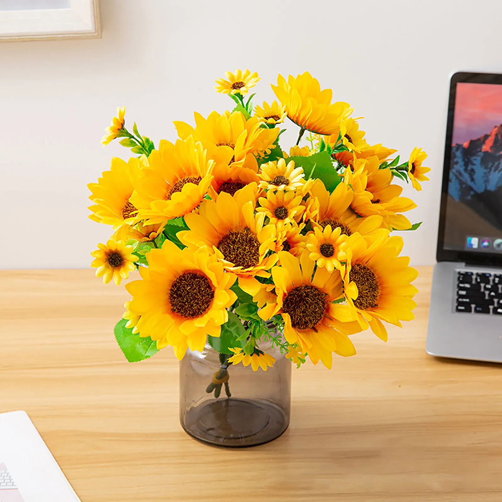 

13 Heads Artificial Sunflower Bouquet Silk Sunflower Wedding Flower Home Decoration Wedding Decor Fake Sunflowers Silk Sunflower