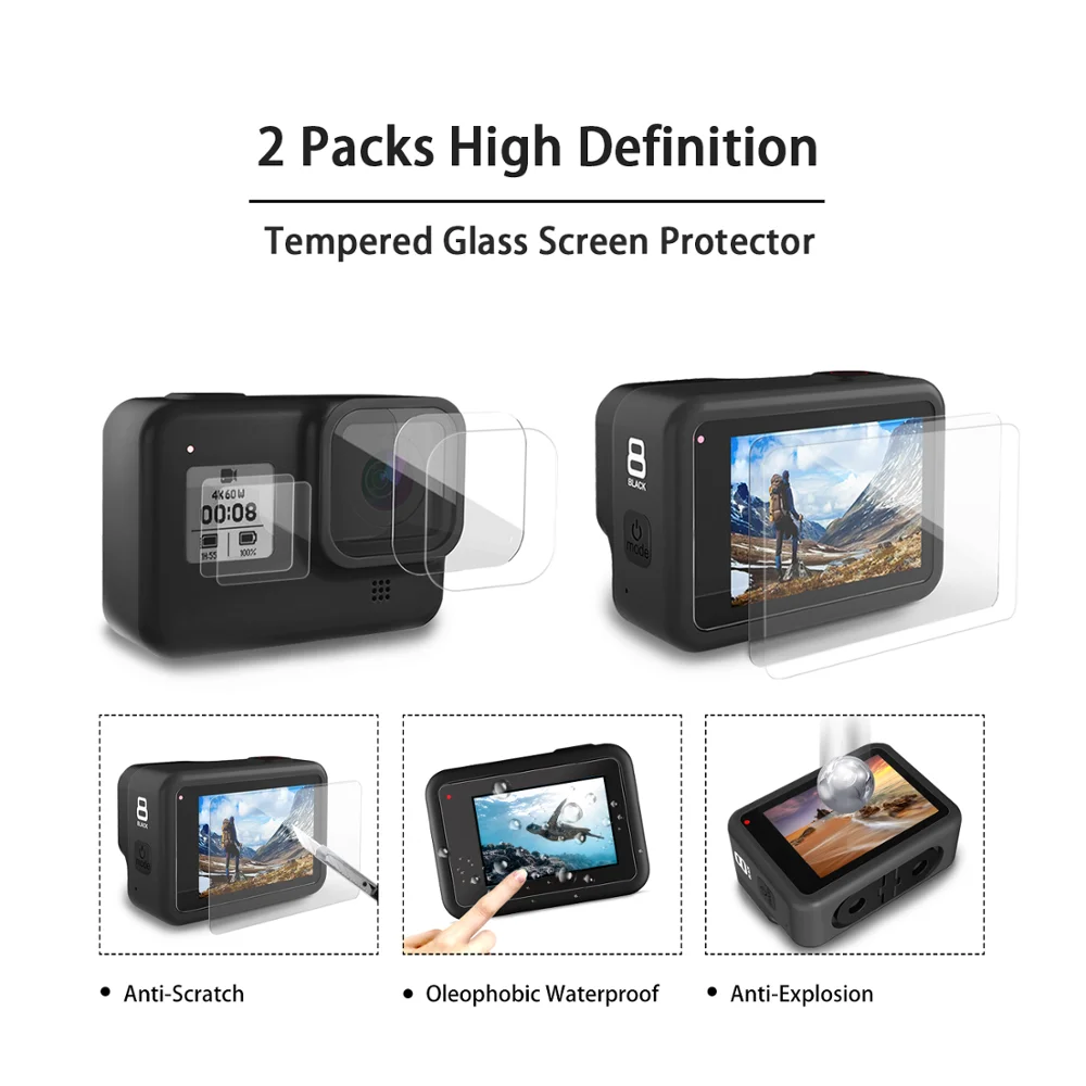 Набор аксессуаров для GoPro Hero 8 чехол переноски шнурок водонепроницаемый корпус