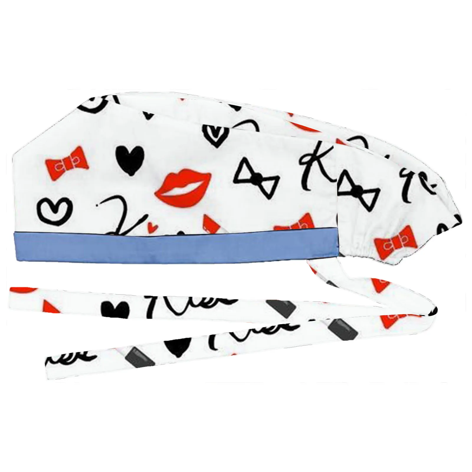 

2021 Fashion Breathable Scrubs Cap Printed Button Work Hat With Sweatband Casual Unisex Adjustable Dust Proof Hat Cap