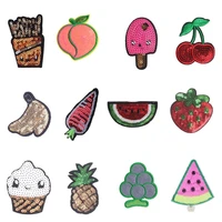 food fruit patches flower stickers iron on clothes heat transfer applique embroidered applications cloth fabric sequin patch f