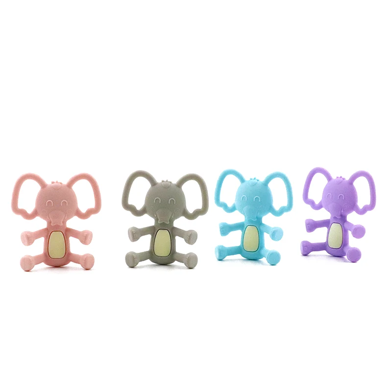 

High Quality Silicone Cartoon Elephant Toddler Molar Teether Pain Tool Kids Teething Baby Gift Natural Stop Sucking Thumb Toy